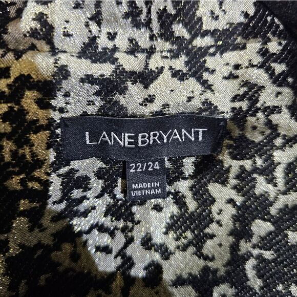 LANE‎ BRYANT Metallic Printed Jacket Coat  Black Silver -  Size 22/24 - Picture 6 of 7